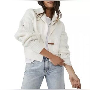 NWT Free People Jackson Cardigan Small, Ivory, MSRP $178